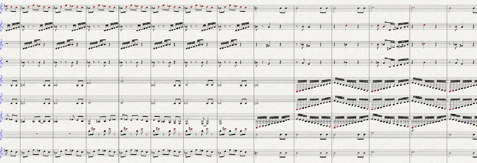 Score excerpt of The Masque of The Red Death